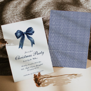 Traditional Blue Knot Christmas Party Invitation