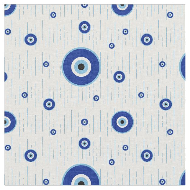 Traditional Blue Nazar Evil Eye Charm Fabric (Close Up)