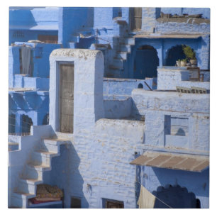 Traditional blue painted house, Jodphur Ceramic Tile