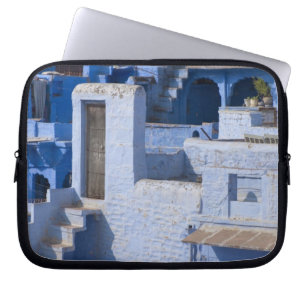 Traditional blue painted house, Jodphur Laptop Sleeve