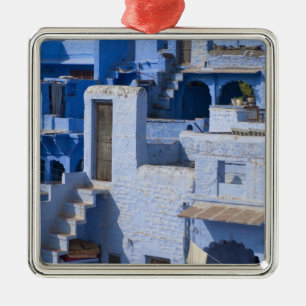 Traditional blue painted house, Jodphur Metal Tree Decoration