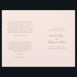 Traditional Blush Pink Formal Wedding Program<br><div class="desc">Classic style folded Wedding Program with accent words in an elegant calligraphy typography. The front has your event details, the inside has your wedding party and order of ceremony. The back has a template for your message / quotes. All text is in faux gold over a blush pink background and...</div>