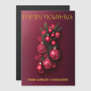 Traditional Bordeaux Happy Holidays Card