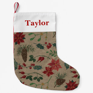 Traditional Botanical Christmas Small Christmas Stocking