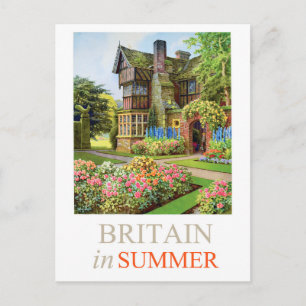 Traditional British House and the Garden Postcard