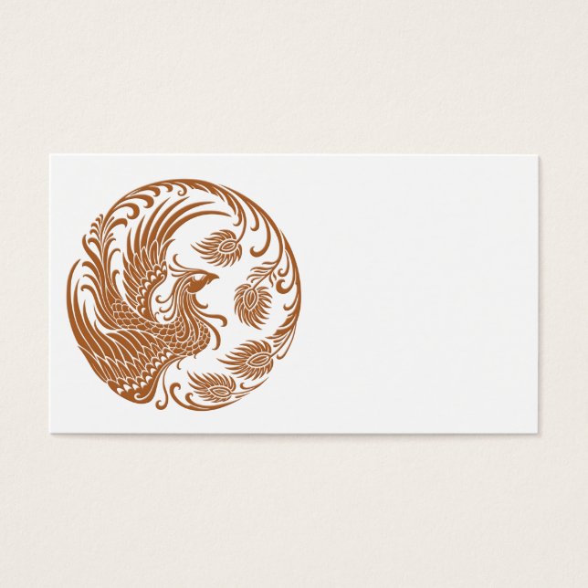 Traditional Brown Phoenix Circle on Red (Front)