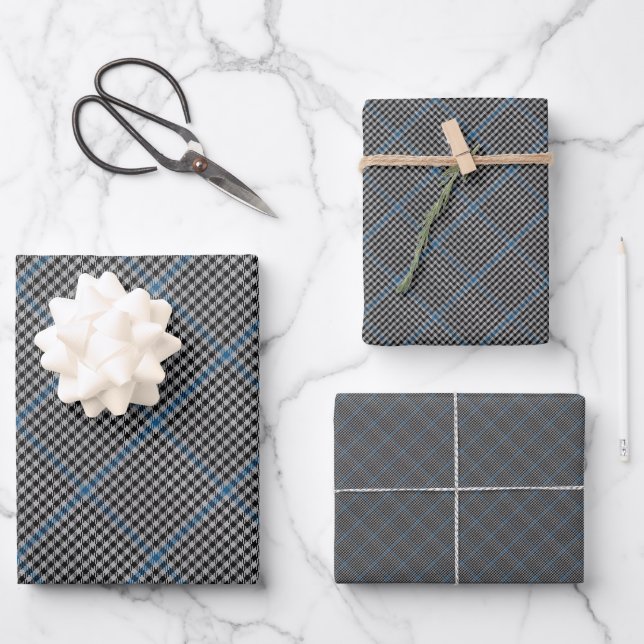 Traditional Buccleuch Check Highland Plaid Wrapping Paper Sheet (Front)