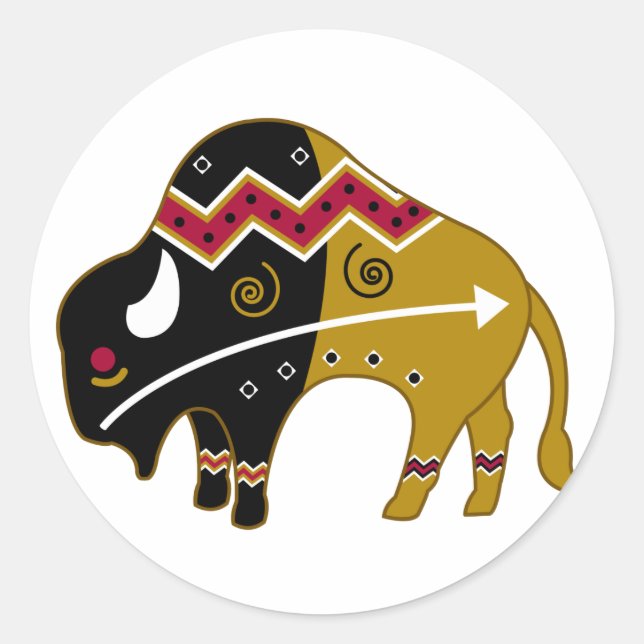 Traditional Buffalo Classic Round Sticker (Front)