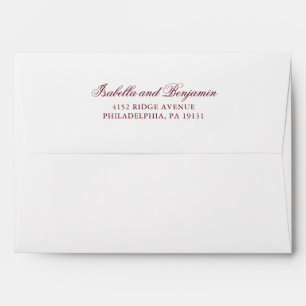 Traditional Burgundy Formal Elegant Wedding Envelope