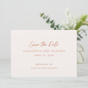 Traditional Burnt Orange Elegant Wedding Save The Date