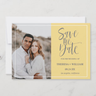 Traditional Calligraphy Photo Wedding Save The Date