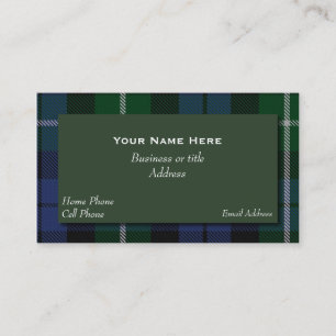Traditional Campbell Clan Tartan Plaid Business Card