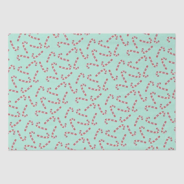 Traditional Candy Cane Vintage Christmas Tissue Paper (Front)