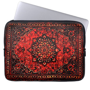Traditional carpet look in rose tinted field laptop sleeve