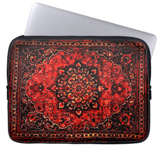 Traditional carpet look in rose tinted field laptop sleeve