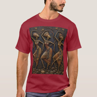 Traditional Carved African Dancers, Ancient Tribal T-Shirt