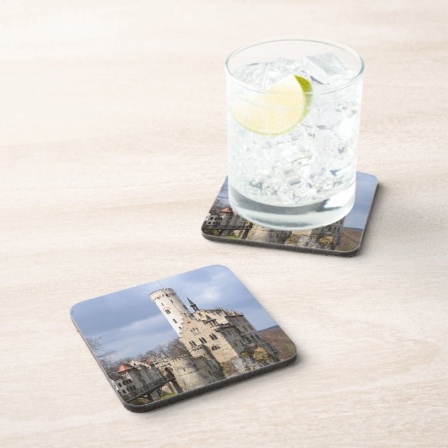 Traditional Castle on Cliff on Cloudy Day Coaster (Right Side)