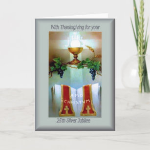 Traditional Catholic 25th Anniversary  ordination Card