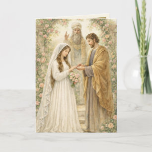 Traditional Catholic Betrothal Mary Joseph Card