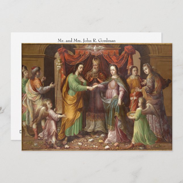 Traditional Catholic Christian Wedding Invitation (Front/Back)