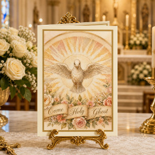 Traditional Catholic Confirmation Holy Ghost Praye Holiday Card