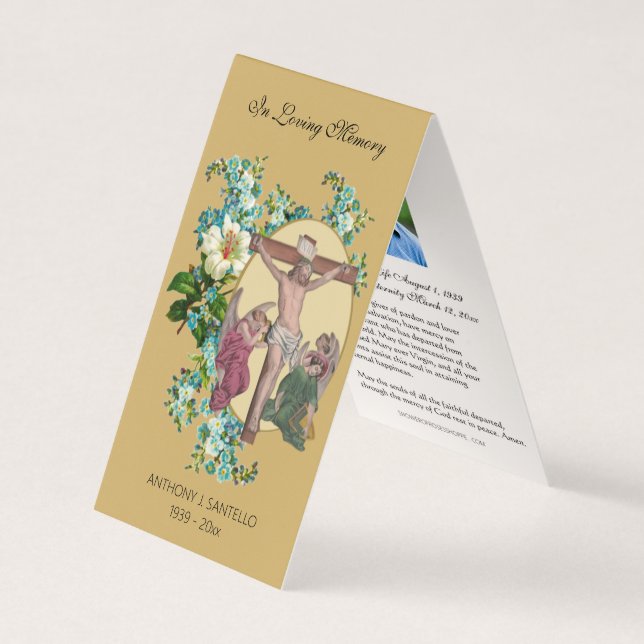 Traditional Catholic Funeral Jesus Prayer Card (Front)