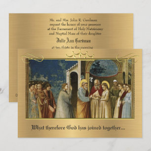 Traditional Catholic Gold Wedding Invitation