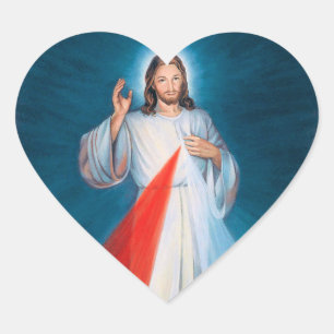 Traditional catholic Jesus Christ Divine Mercy Heart Sticker