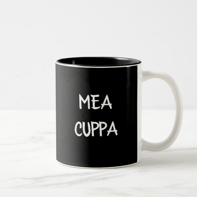 Traditional Catholic Latin Mea Cuppa  Two-Tone Coffee Mug (Right)
