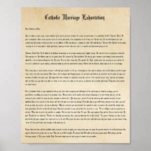 Traditional Catholic Marriage Exhortation Poster