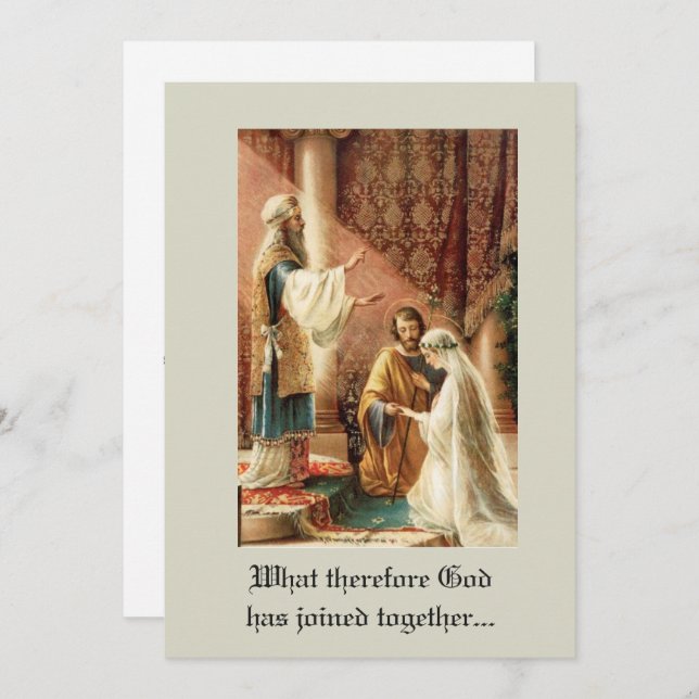 Traditional Catholic Mary Joseph Wedding Invitation (Front/Back)