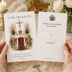 Traditional Catholic Mass Offering Intentions Card