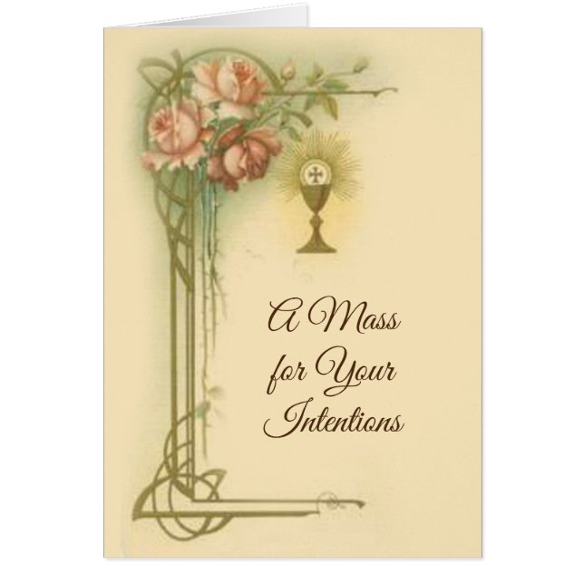 Traditional Catholic Mass Offering Roses Card (Front)