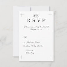 Traditional Catholic Monogrammed Response Card