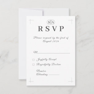Traditional Catholic Monogrammed Response Card