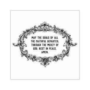 Traditional Catholic Prayer Poor Souls Purgatory Rubber Stamp