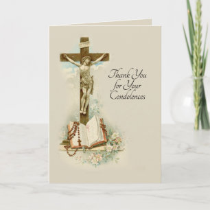 Traditional Catholic Sympathy Condolence Thank You Card