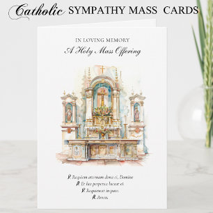 Traditional Catholic Sympathy Mass Offering Cross Card