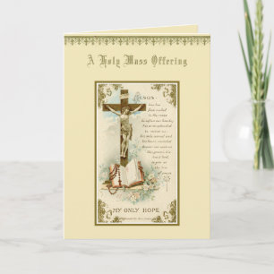 Traditional Catholic Sympathy Mass Offering Cross Card