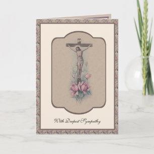 Traditional Catholic Sympathy Rosary Crucifix Card