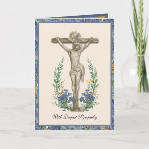 Traditional Catholic Sympathy Rosary Crucifix Card