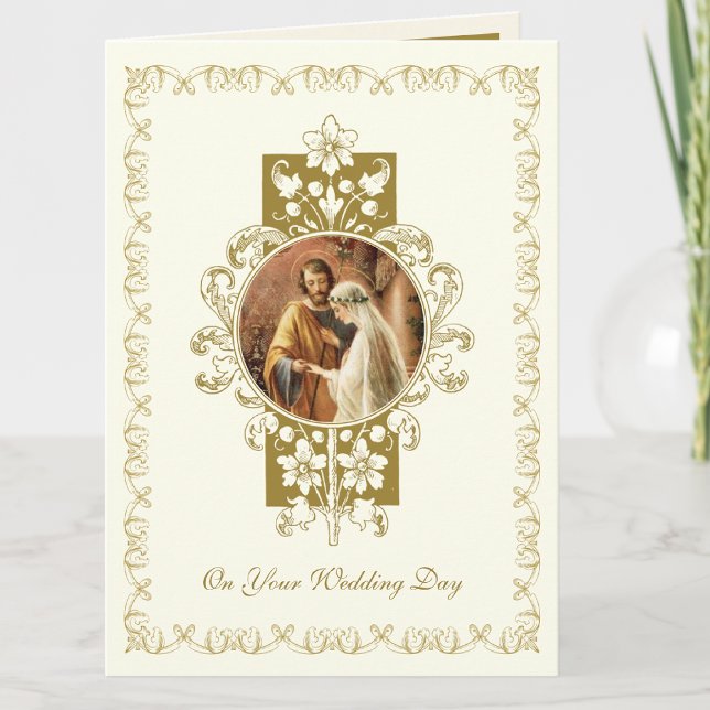 Traditional Catholic Vintage Wedding Elegant Card (Creator Uploaded)