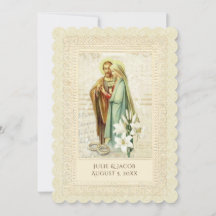 Traditional Catholic Vintage  Wedding Invitation