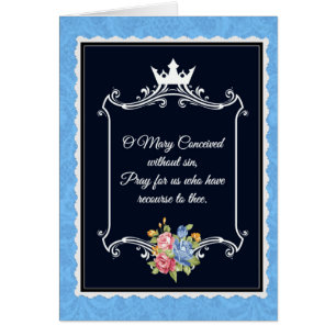 Traditional Catholic Virgin Mary Note Prayer Card