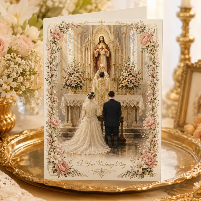 Traditional Catholic Wedding Congratulations Card (Creator Uploaded)