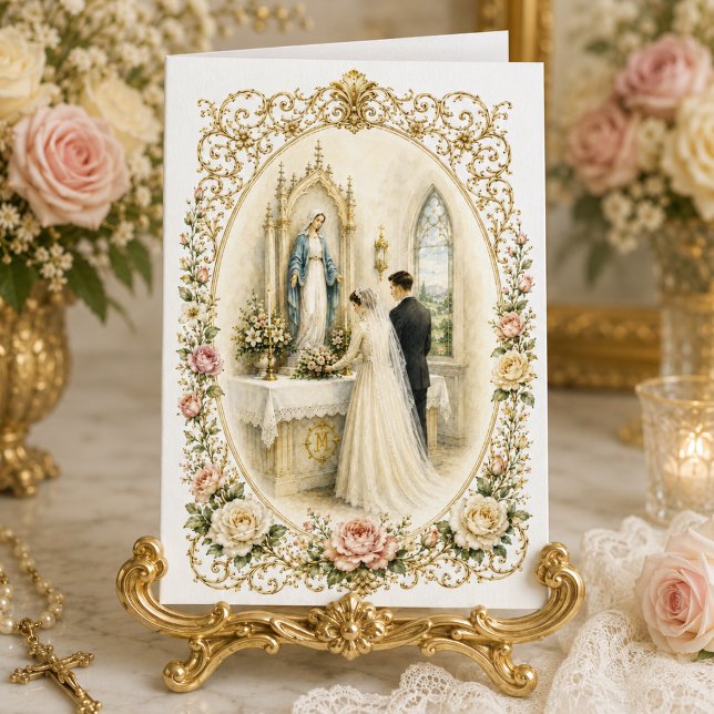 Traditional Catholic Wedding Congratulations Card (Creator Uploaded)