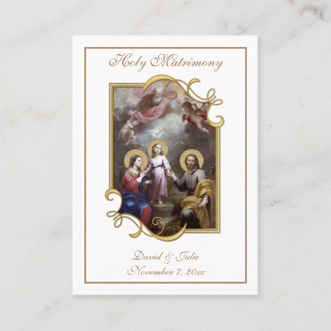 Traditional Catholic Wedding Favour Holy Card (Front)