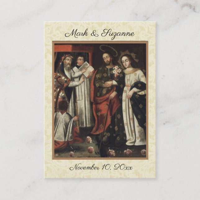 Traditional Catholic Wedding Favour Holy Card (Front)