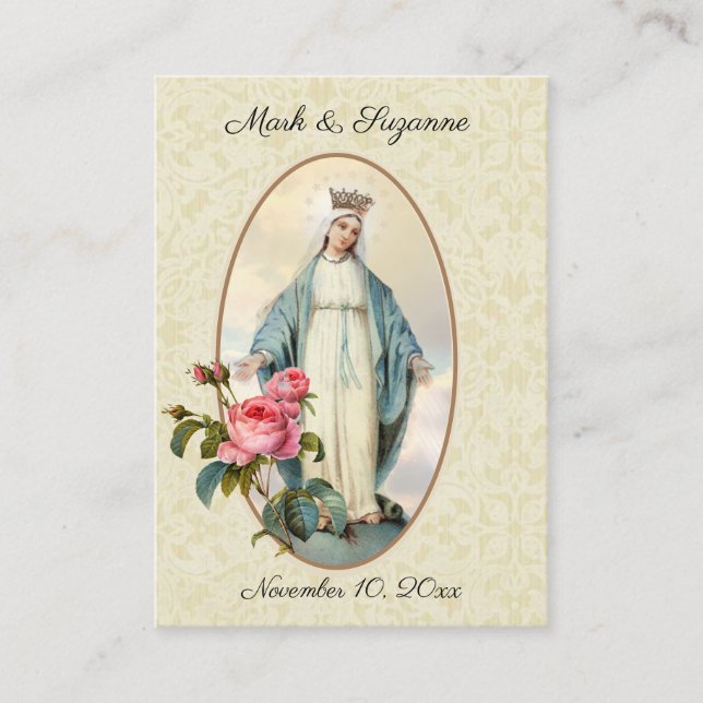 Traditional Catholic Wedding Favour Holy Card (Front)