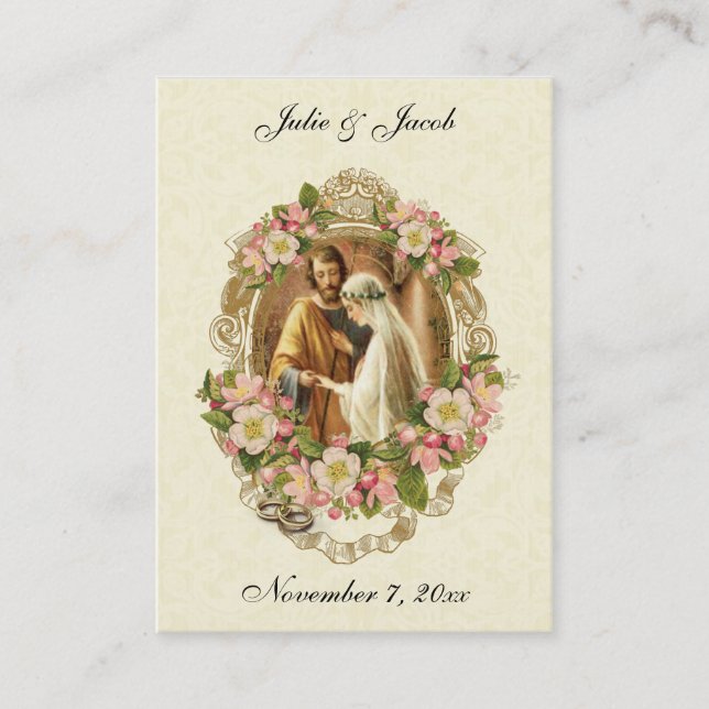 Traditional Catholic Wedding Favour Holy Card (Front)